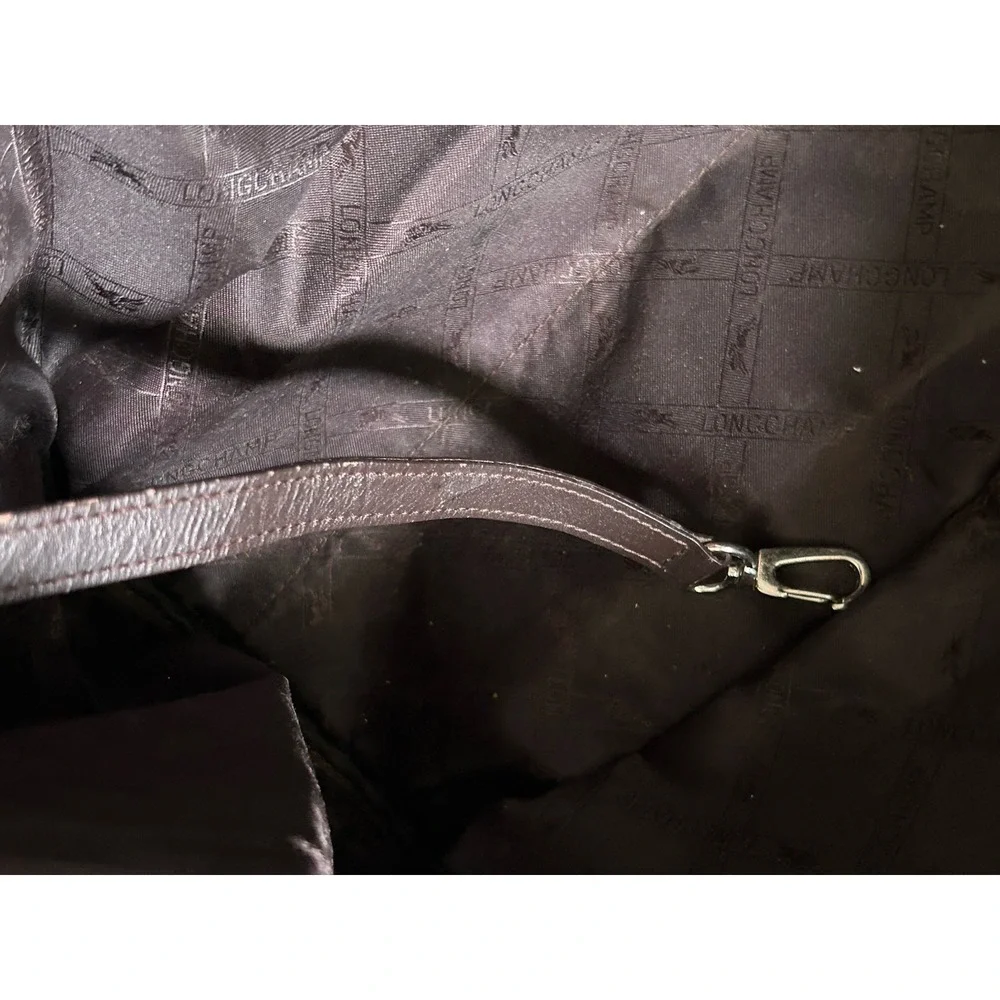 Longchamp‎ Leather Tote Pebbled Leather Luxury Bag GUC Brown